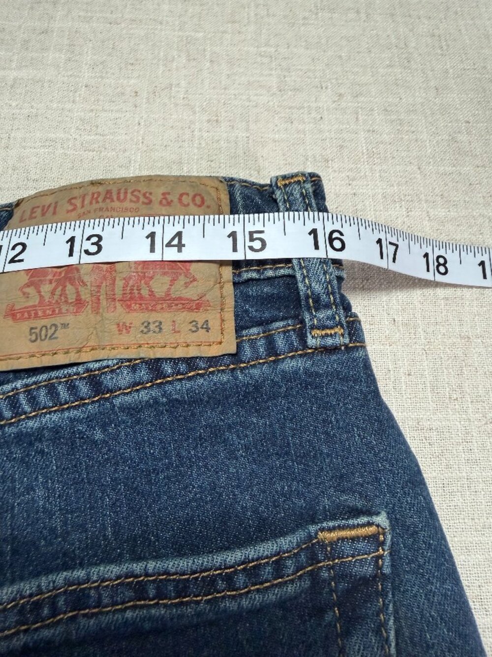 Levi’s 502 Taper Jeans Men’s 33x34 Medium Wash Stretch Denim Classic Fit - Picture 4 of 6